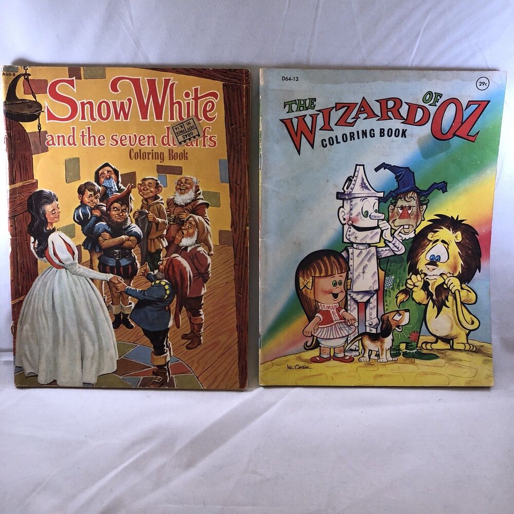 Vintage Coloring Book 1975 Snow White and The Seven Dwarfs Playmore